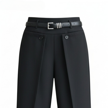 Weite Hose mit Drapierten Falten für Damen | Narela