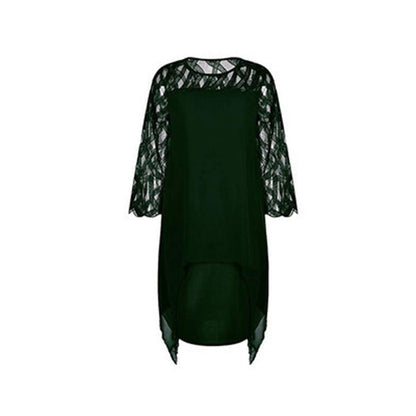 Asymmetrisches Midikleid mit transparenten Ärmeln für Damen | Calyssa