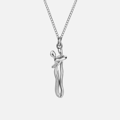 Symbolische zweifarbige Halskette mit Umarmungs-Anhänger für Damen | Elara