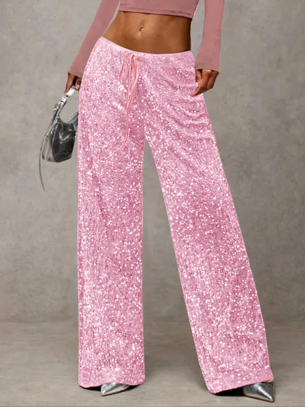 Elegante Hose mit Pailletten und elastischem Bund für Damen | Soléna