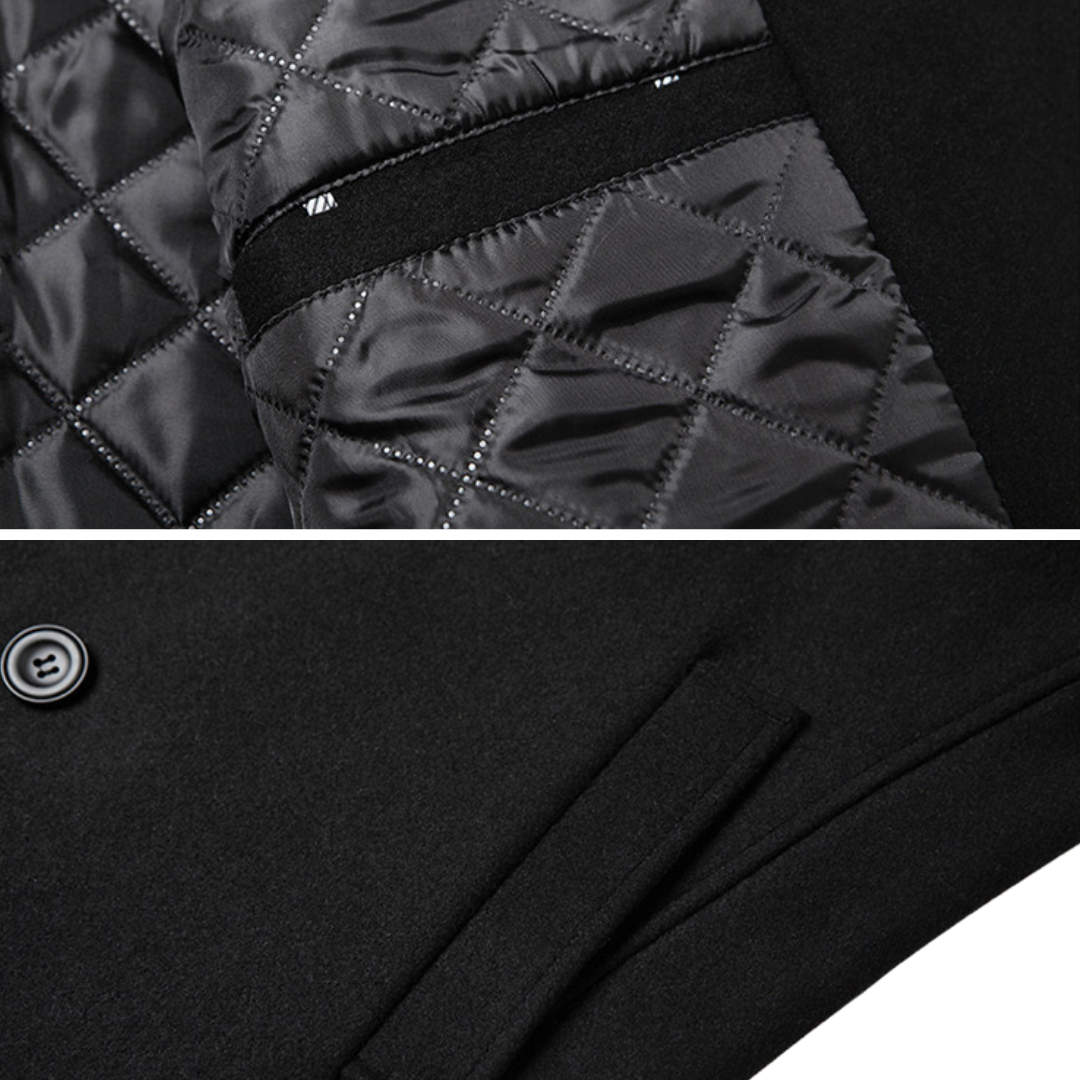 Eleganter langer Doppelreiher mit Knöpfen für Herren | Leon