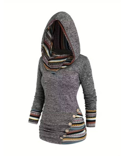 Retro-Kapuzen-Longsleeve für Damen | Alma