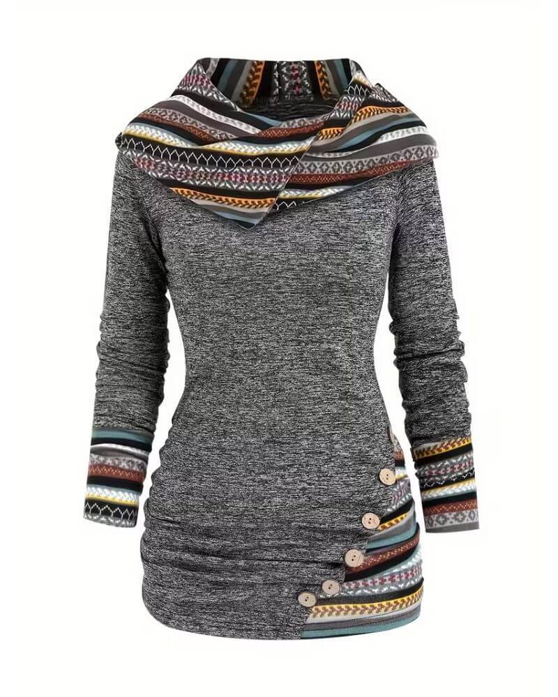 Retro-Kapuzen-Longsleeve für Damen | Alma