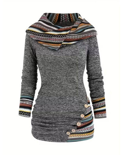 Retro-Kapuzen-Longsleeve für Damen | Alma