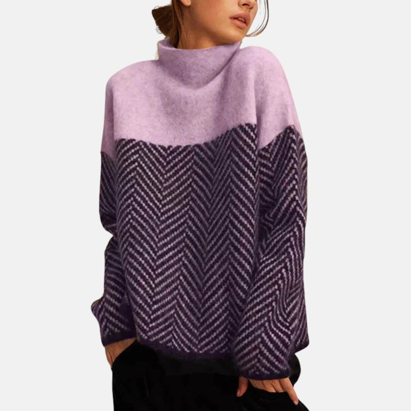 Strickpullover mit Fischgrätenmuster für Damen | Elara