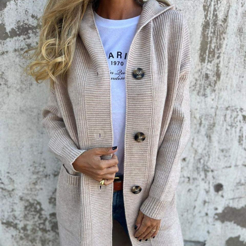 Eleganter langer Cardigan mit lockerer Passform für Damen | Valenia