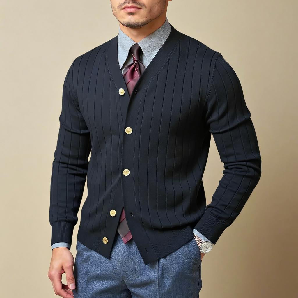 Eleganter Cardigan mit V-Ausschnitt für Herren | Valerio