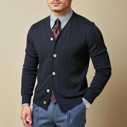 Eleganter Cardigan mit V-Ausschnitt für Herren | Valerio