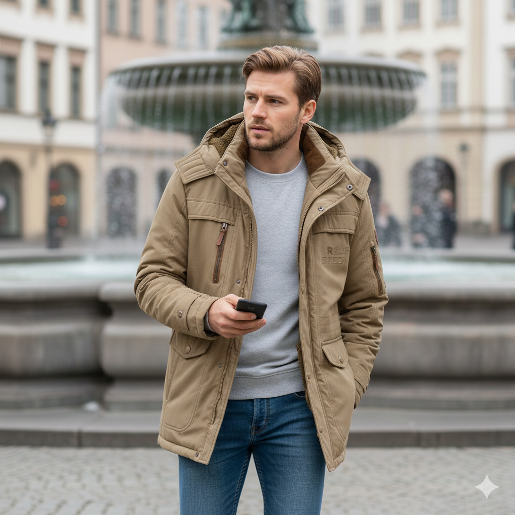 Eleganter Mantel mit klassischem Design für Herren | Norvane