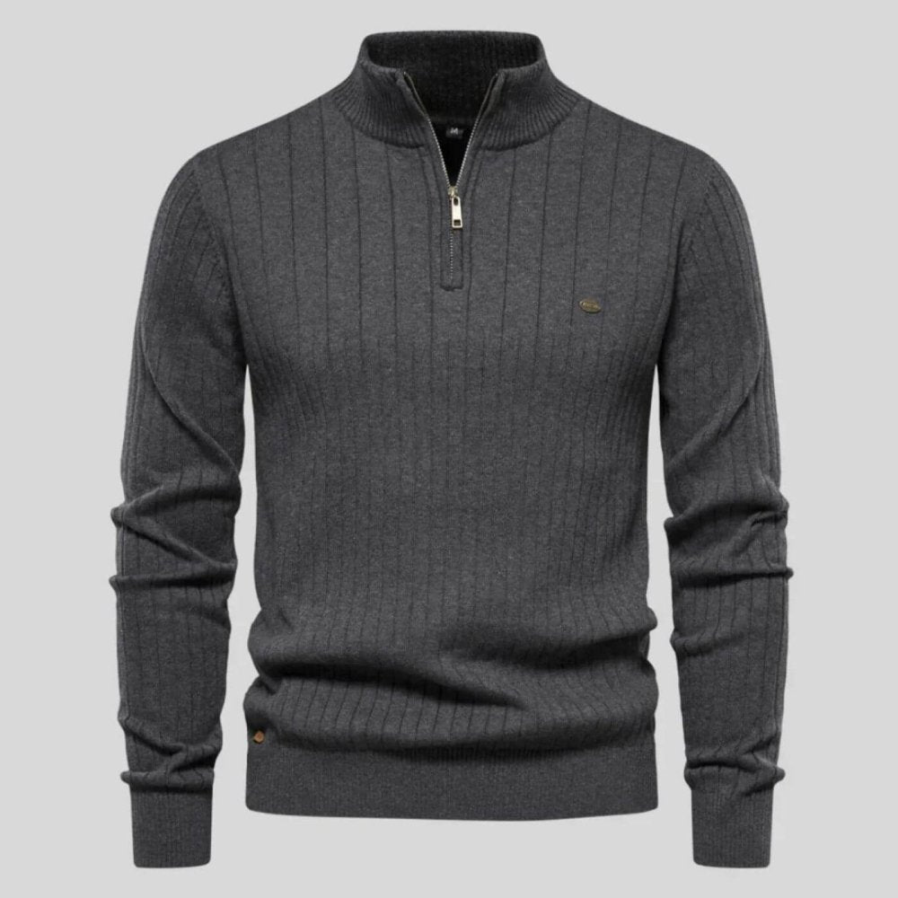 Eleganter Komfort-Pullover für Herren mit Reißverschluss | Leonhard