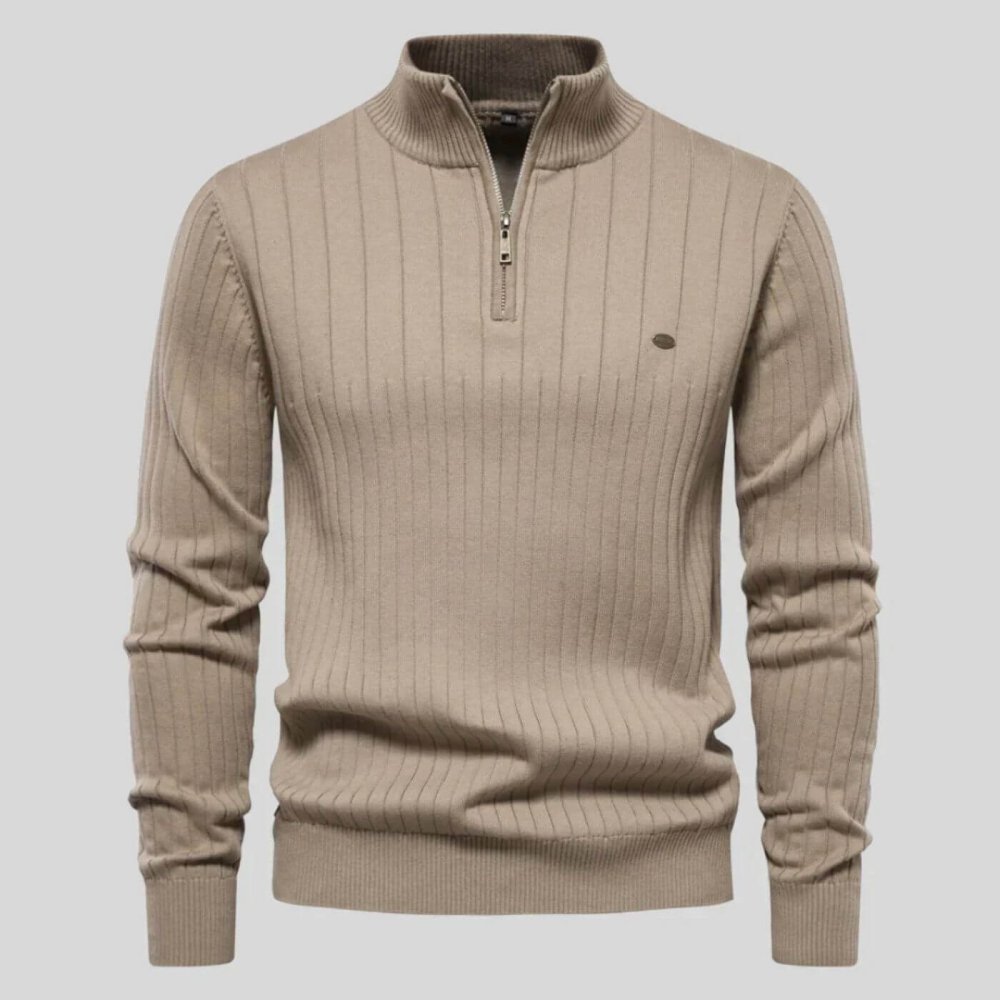 Eleganter Komfort-Pullover für Herren mit Reißverschluss | Leonhard