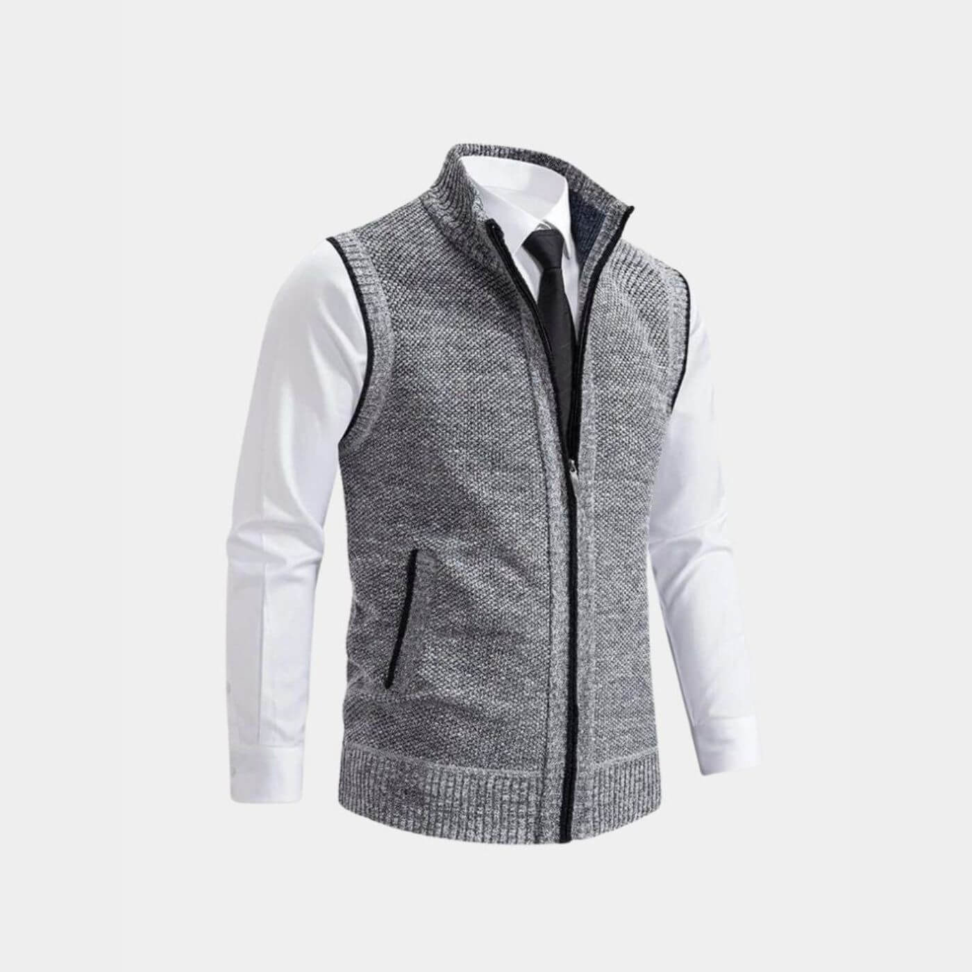 Elegante Herrenweste mit durchgehendem Reißverschluss | Leon