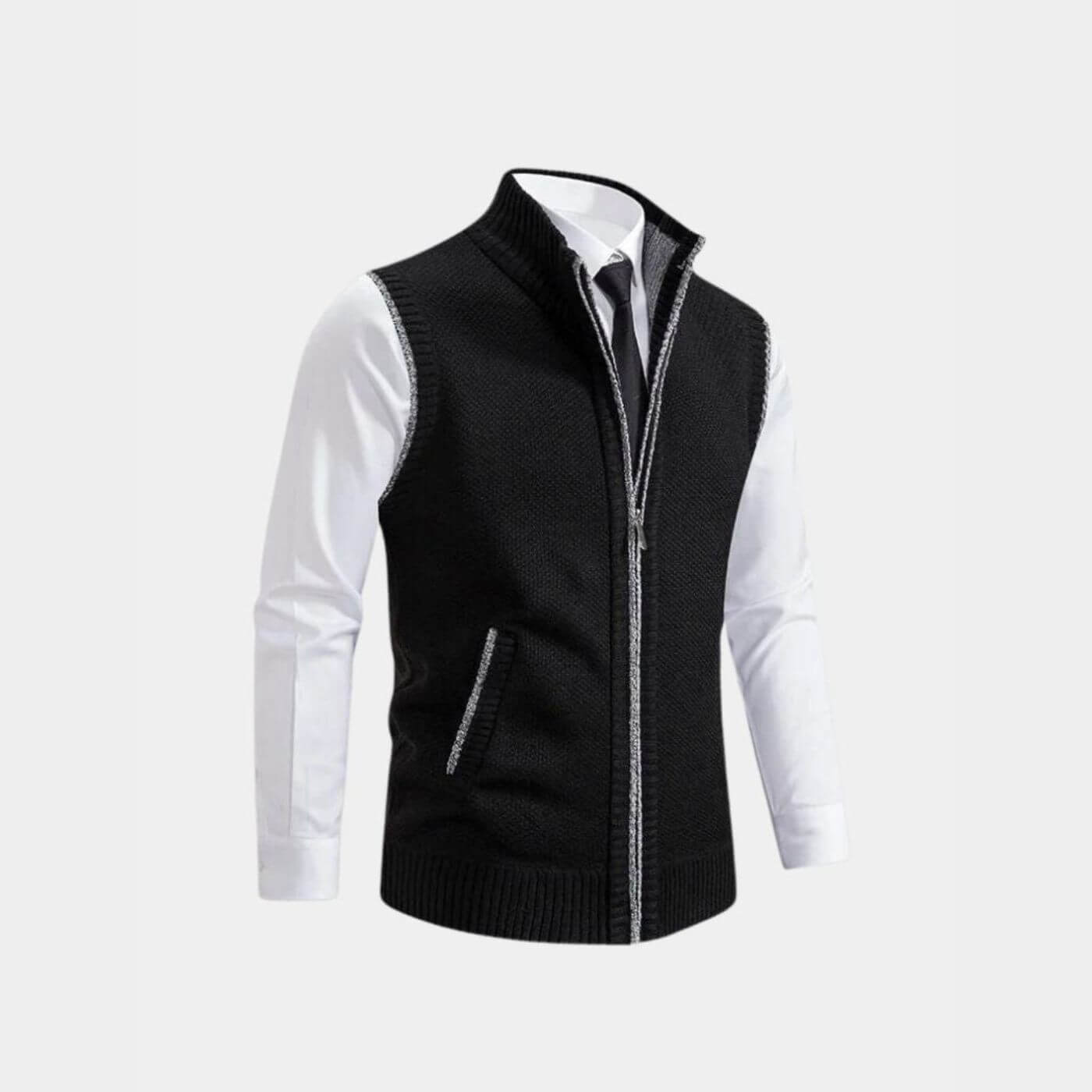 Elegante Herrenweste mit durchgehendem Reißverschluss | Leon