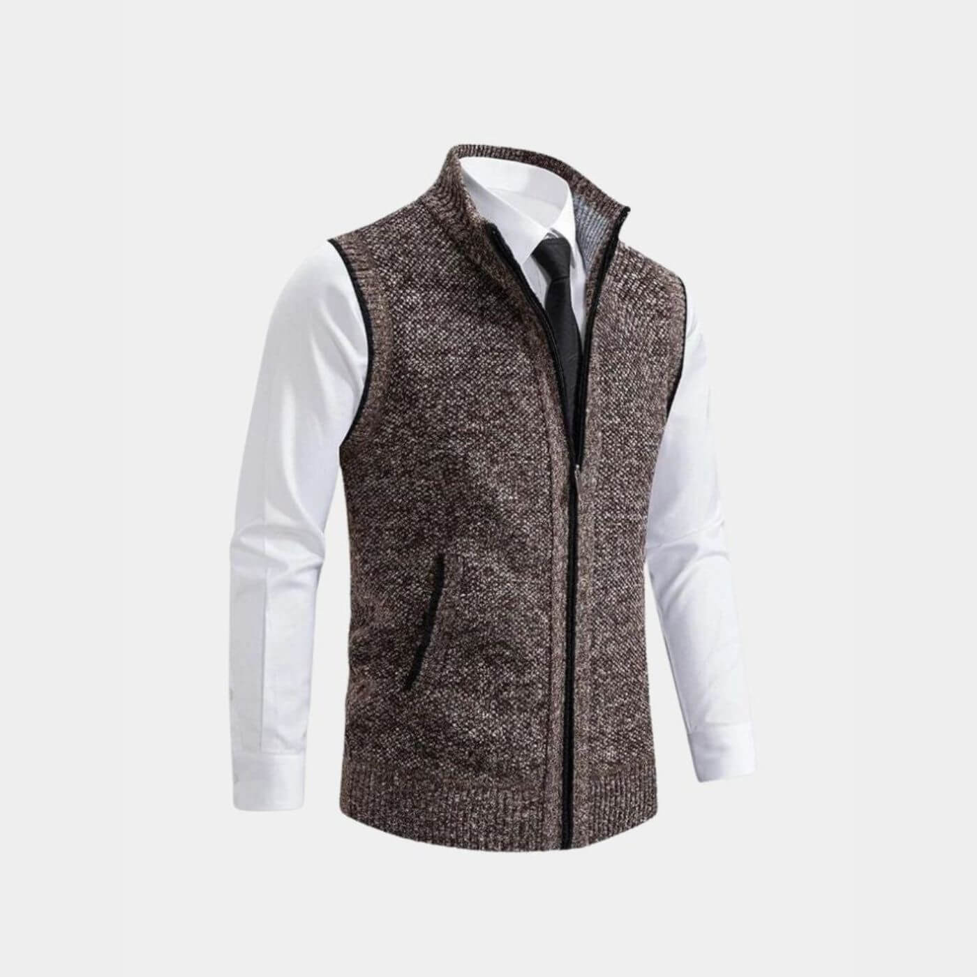 Elegante Herrenweste mit durchgehendem Reißverschluss | Leon