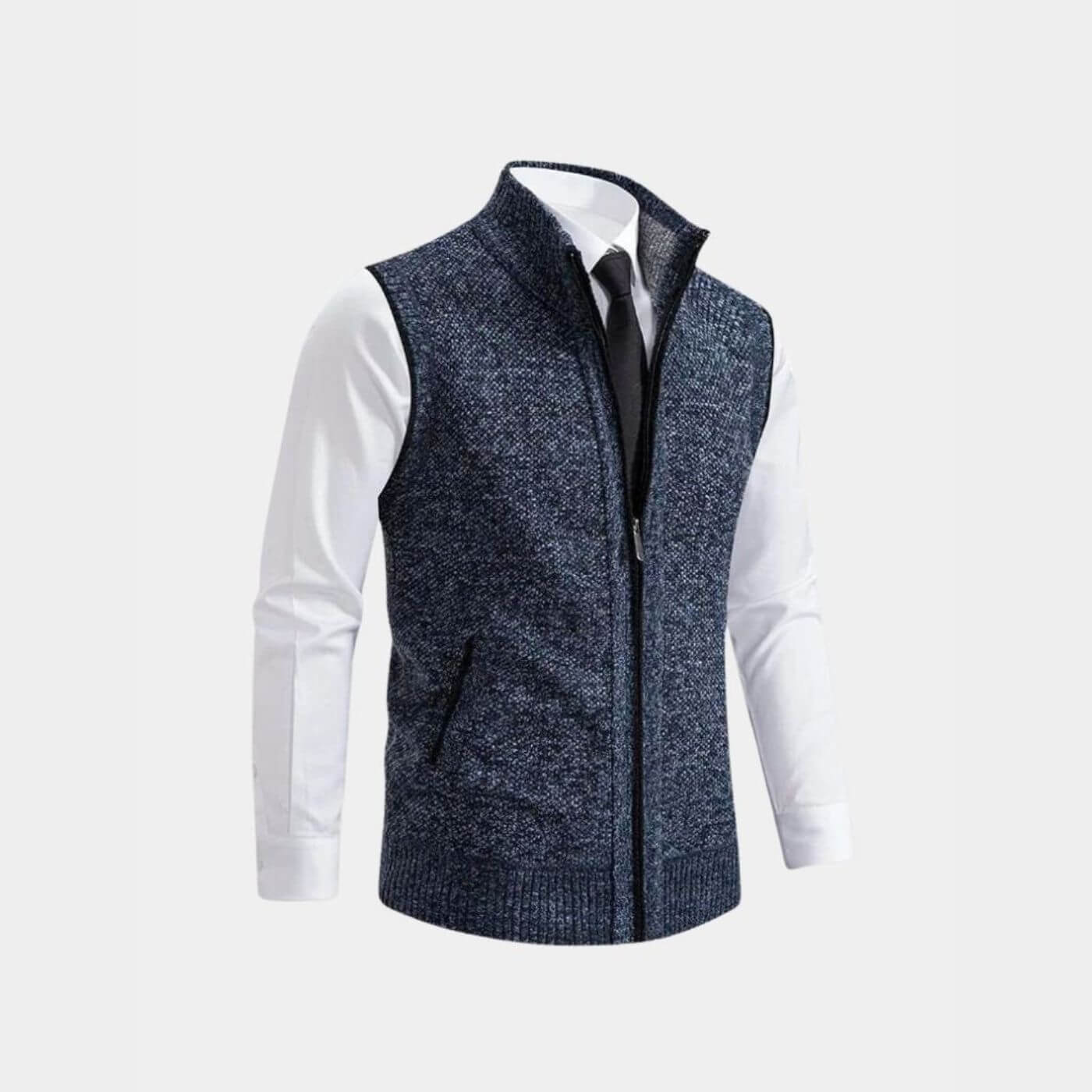 Elegante Herrenweste mit durchgehendem Reißverschluss | Leon