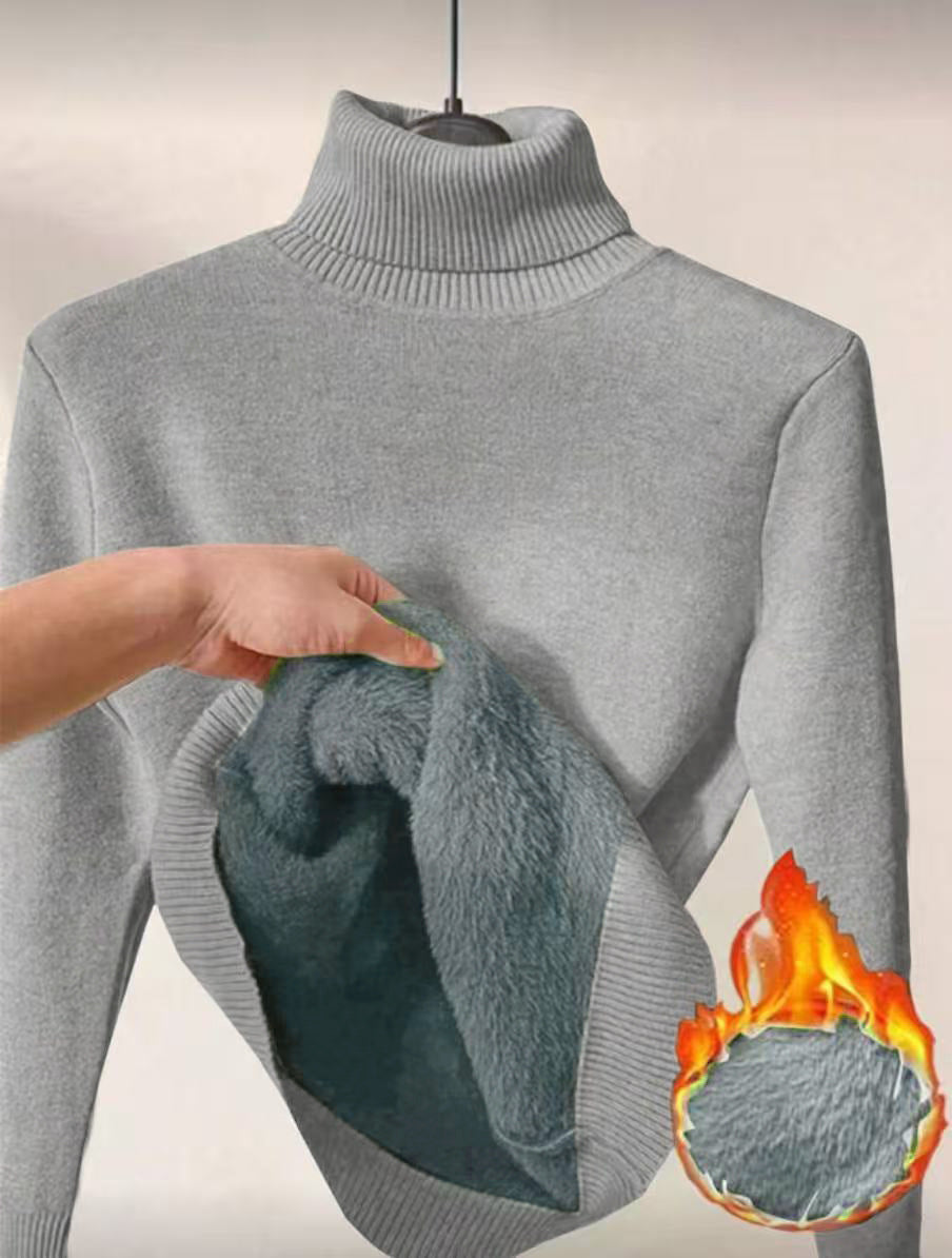 Thermo-Strickpullover mit hohem Kragen und lockerer Passform für Damen | Alina