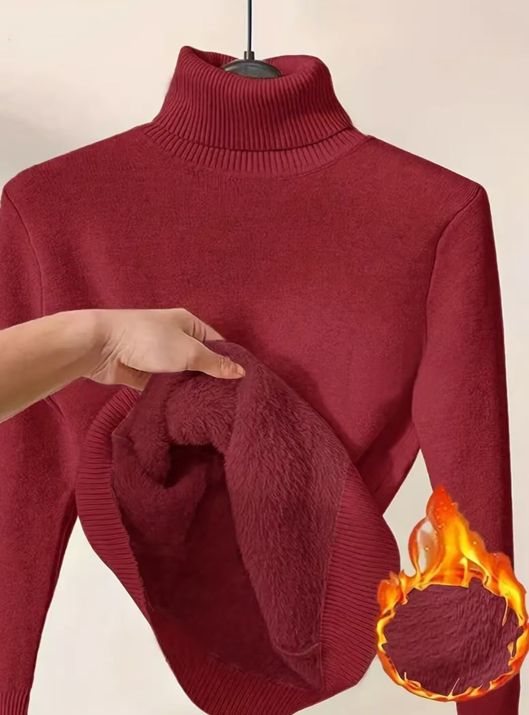 Thermo-Strickpullover mit hohem Kragen und lockerer Passform für Damen | Alina