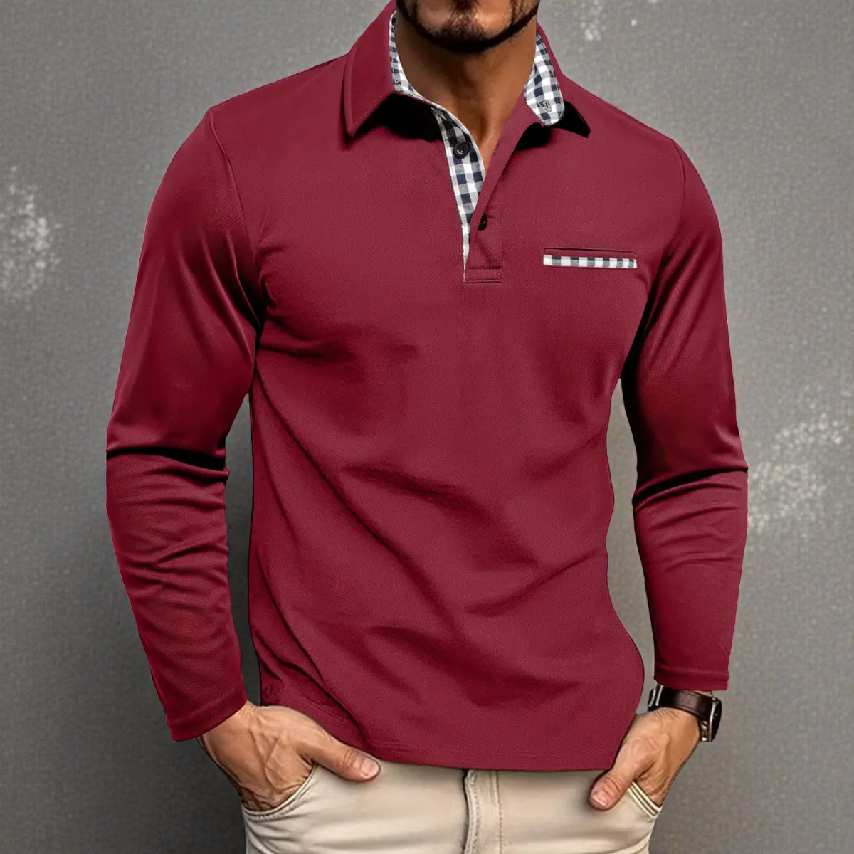 Langarm-Poloshirt für Herren | Mareno