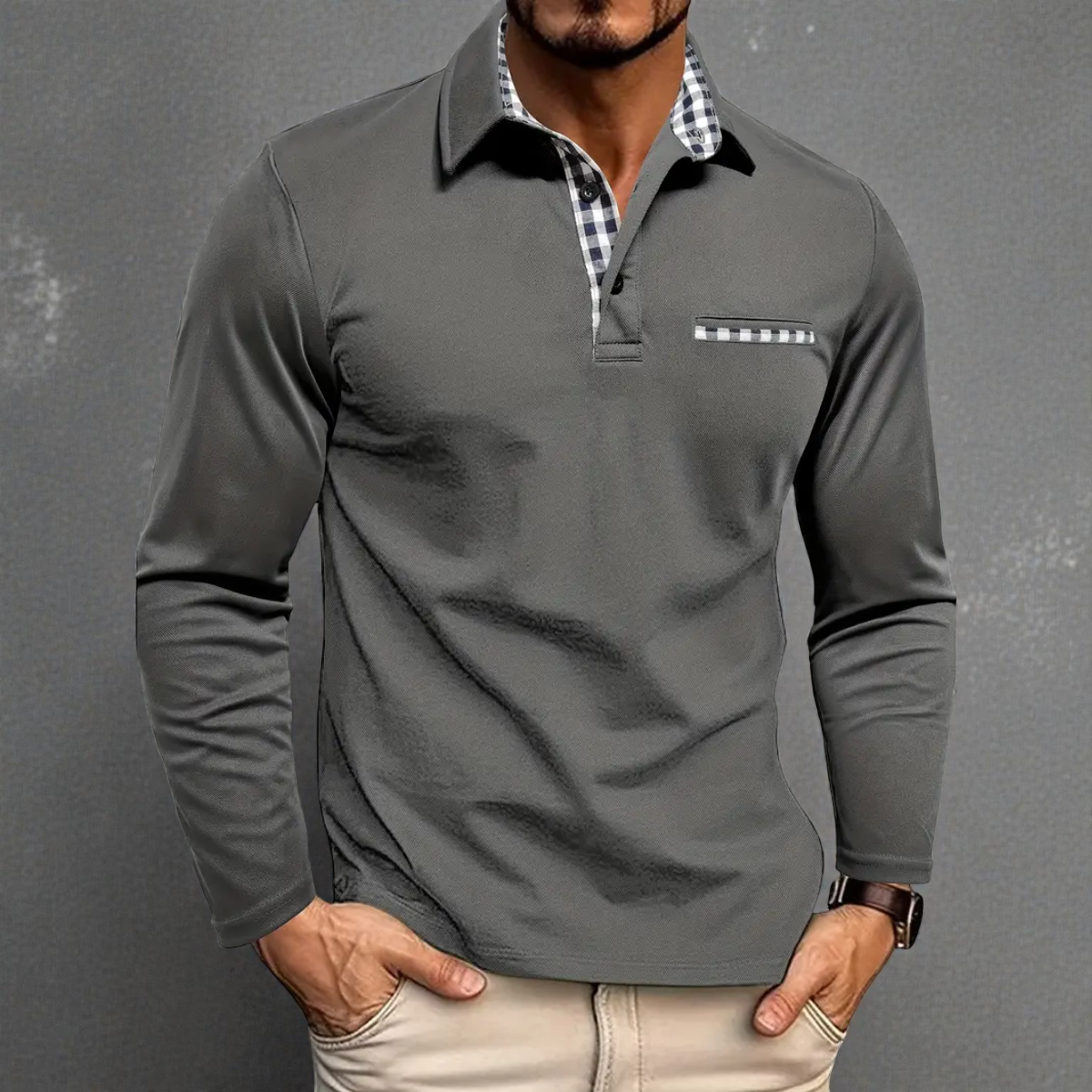 Langarm-Poloshirt für Herren | Mareno