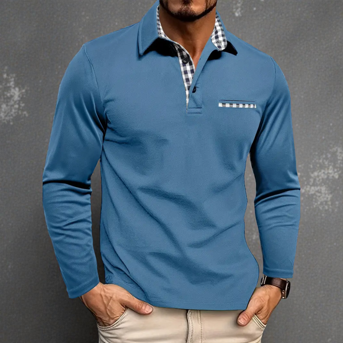 Langarm-Poloshirt für Herren | Mareno