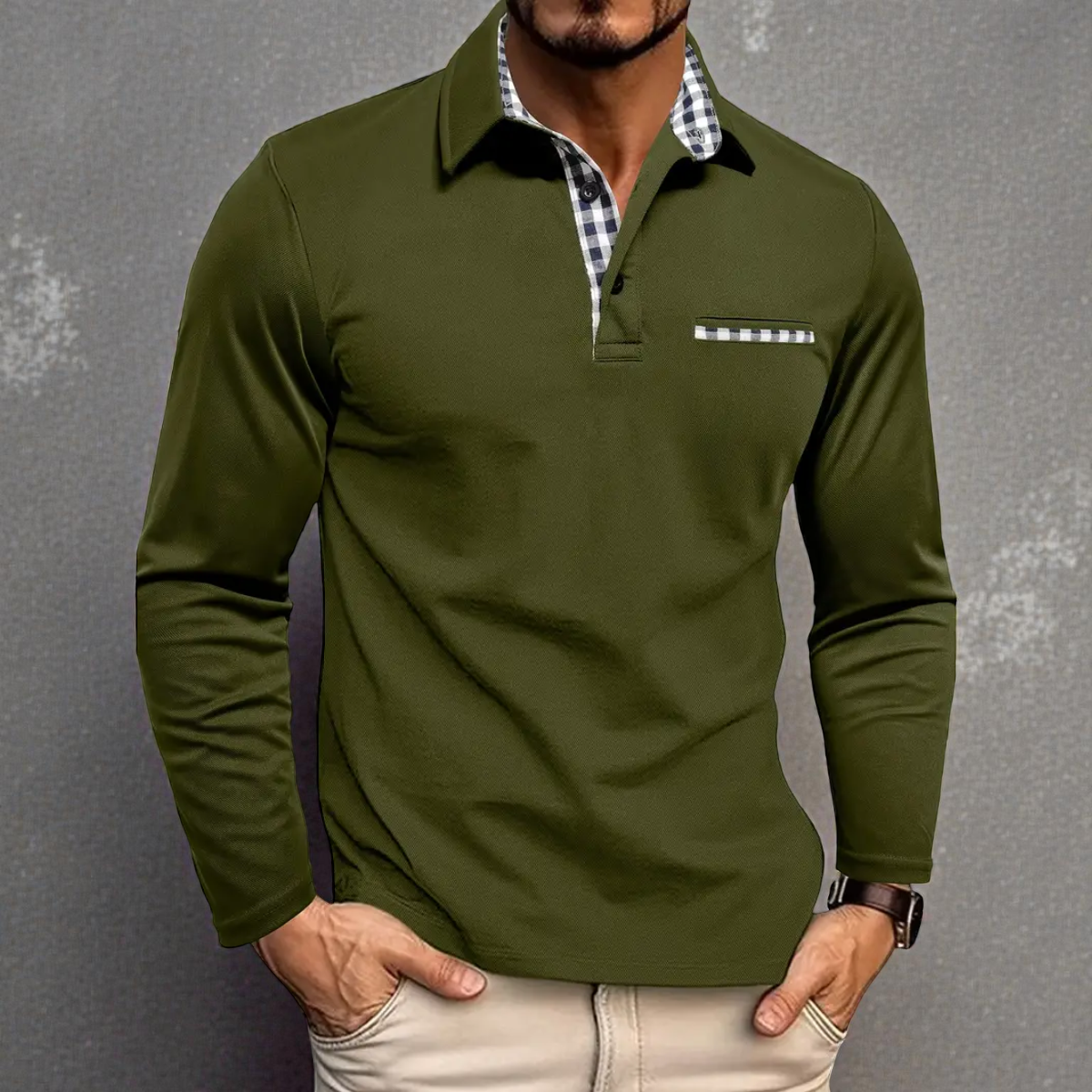 Langarm-Poloshirt für Herren | Mareno