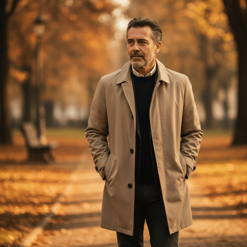 Zeitloser Küstenmantel mit funktionalen Details für Herren | Alvero