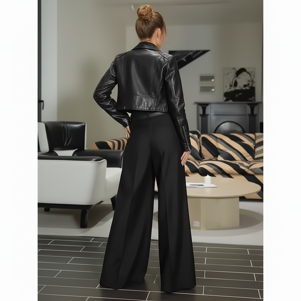 Weite Hose mit Drapierten Falten für Damen | Narela