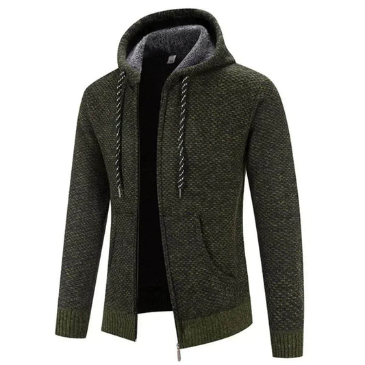 Warme Herrenjacke mit Kapuze und Strukturdesign | Vincaro