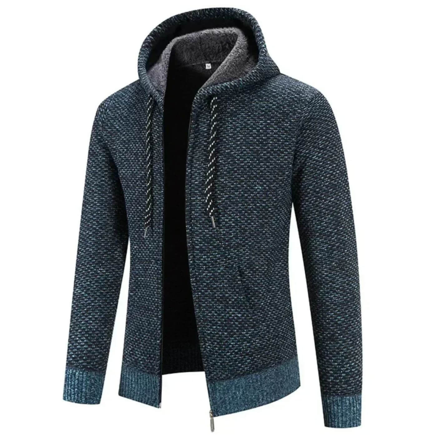 Warme Herrenjacke mit Kapuze und Strukturdesign | Vincaro