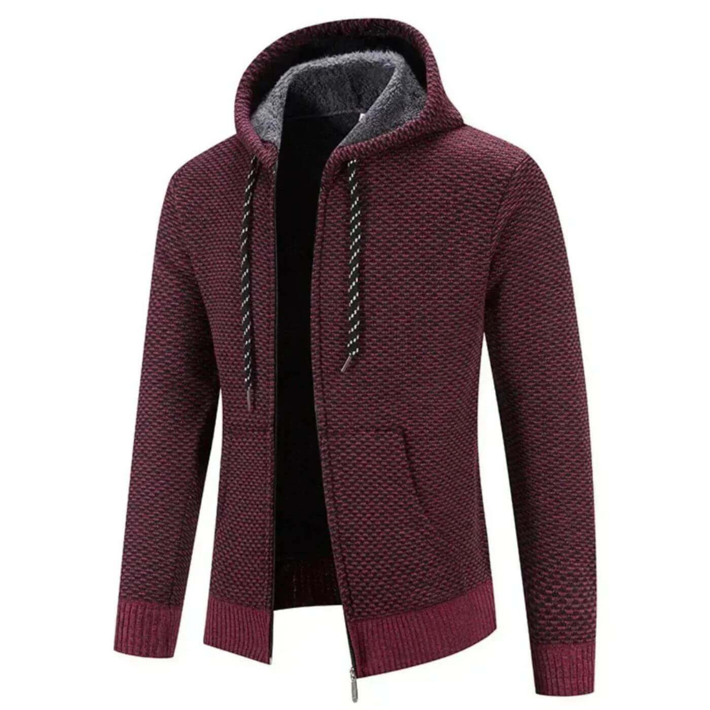 Warme Herrenjacke mit Kapuze und Strukturdesign | Vincaro