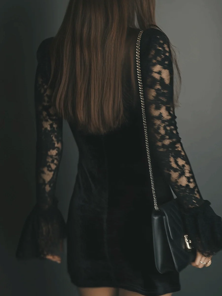 Elegantes Mini-Kleid mit Spitzendetails für Damen | Mireya