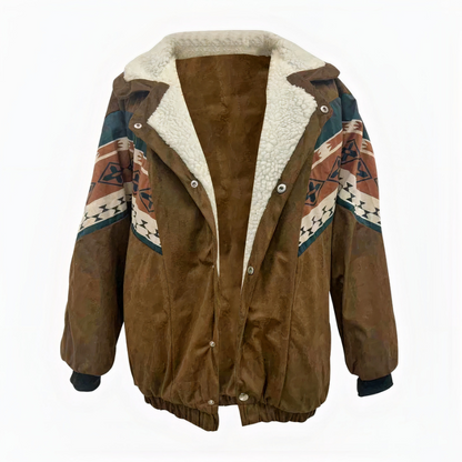Braune Vintage-Jacke für Damen im zeitlosen Retro-Stil