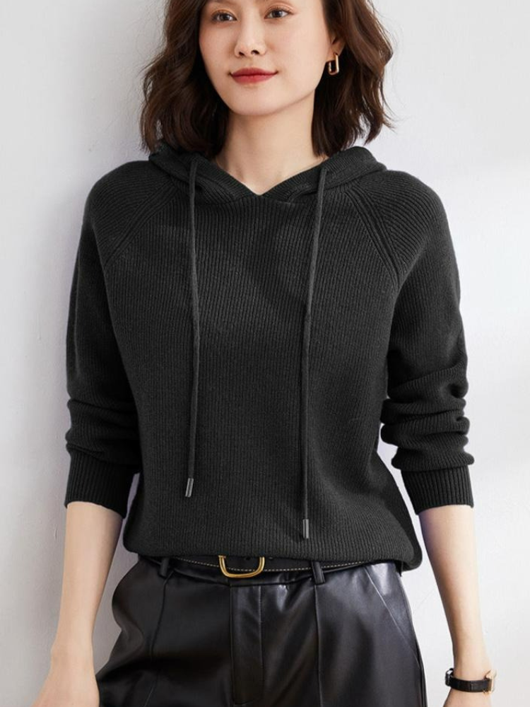 Damen Casual weicher Kapuzenpulli in warmer Ausführung, ideal für Freizeit und kühle Tage.