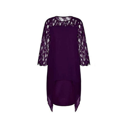 Asymmetrisches Midikleid mit transparenten Ärmeln für Damen | Calyssa