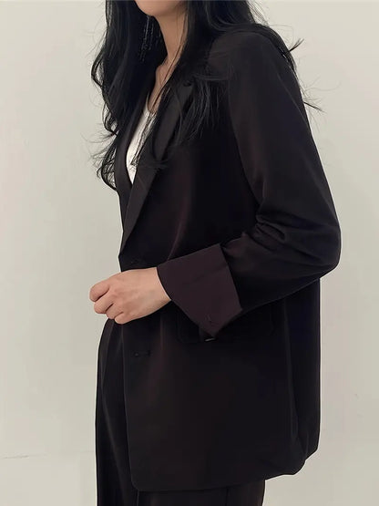 Einfarbige Blazer mit Reverskragen und Einreiher
