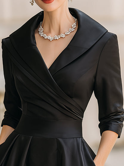 Elegantes Langarmkleid mit Schalkragen für Damen | Seraphine