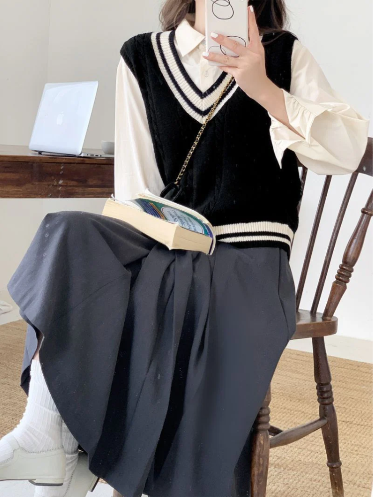 Damen ärmelloser Pullover im Old-Money-Stil in elegantem Design