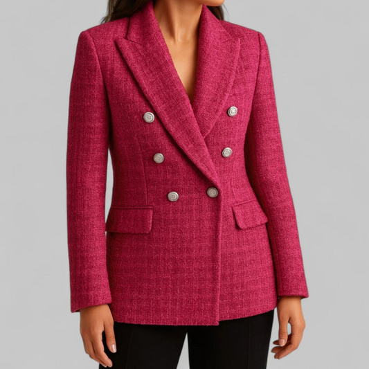 Damen anspruchsvoller doppelreihiger Blazer, eleganter und moderner Look