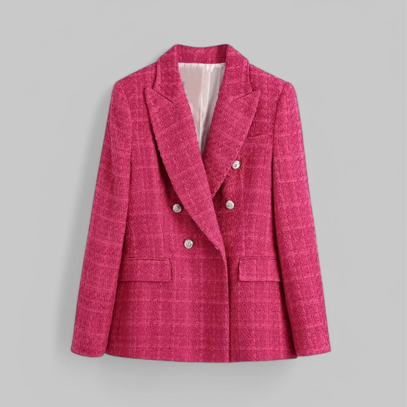 Damen anspruchsvoller doppelreihiger Blazer, eleganter und moderner Look