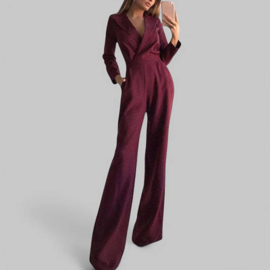 Damen Jumpsuit mit elegantem Schnitt und vielseitigem Design, geeignet für Büro und Alltag