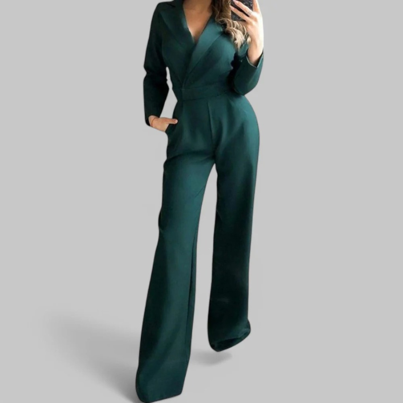 Damen Jumpsuit mit elegantem Schnitt und vielseitigem Design, geeignet für Büro und Alltag