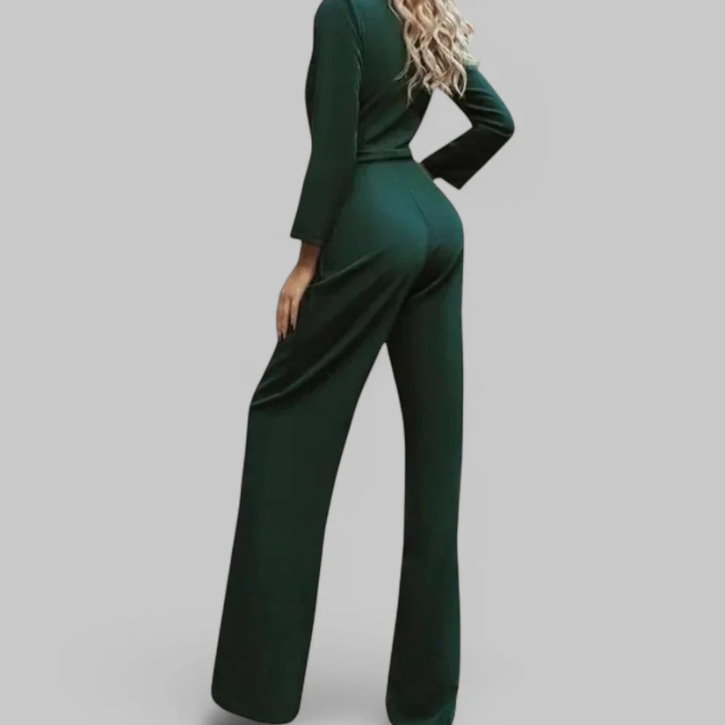 Damen Jumpsuit mit elegantem Schnitt und vielseitigem Design, geeignet für Büro und Alltag