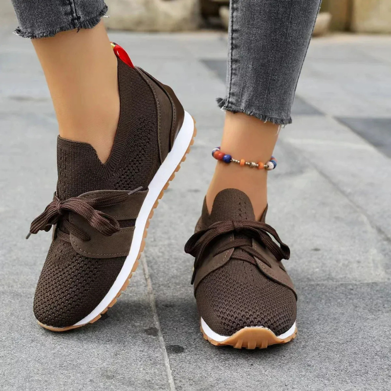 Damen atmungsaktive Mesh-Schnürschuhe mit leichter Sohle und sportlichem Design