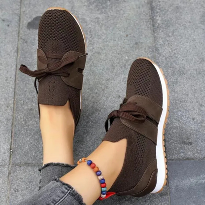 Damen atmungsaktive Mesh-Schnürschuhe mit leichter Sohle und sportlichem Design