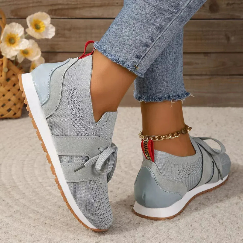 Damen atmungsaktive Mesh-Schnürschuhe mit leichter Sohle und sportlichem Design