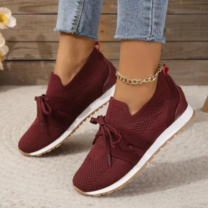 Damen atmungsaktive Mesh-Schnürschuhe mit leichter Sohle und sportlichem Design