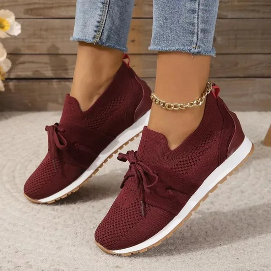 Damen atmungsaktive Mesh-Schnürschuhe mit leichter Sohle und sportlichem Design