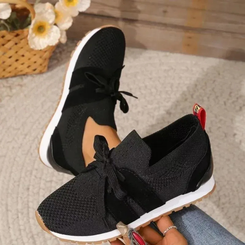 Damen atmungsaktive Mesh-Schnürschuhe mit leichter Sohle und sportlichem Design