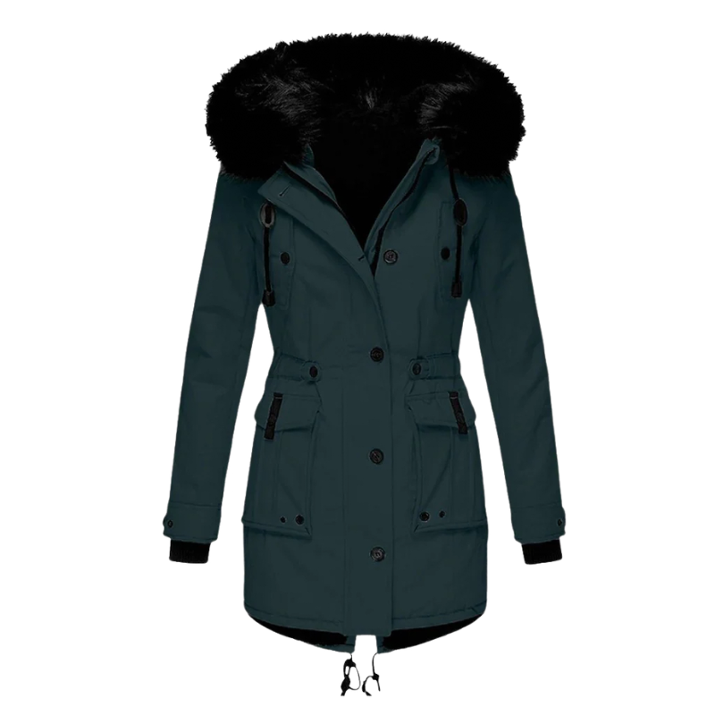 Damen bequeme Plüsch-Winterjacke für Wärme und Komfort