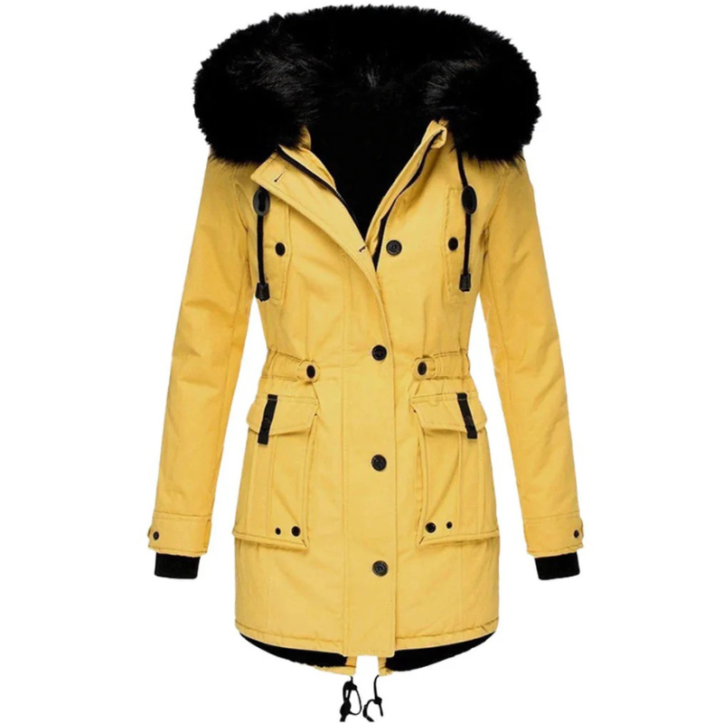 Damen bequeme Plüsch-Winterjacke für Wärme und Komfort
